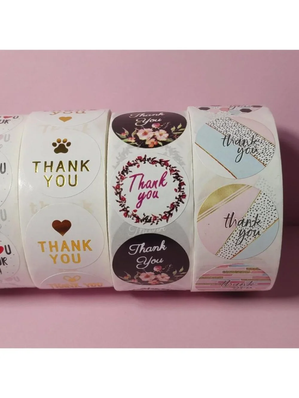 2500 Thank You Stickers Lot 5 rolls size 1 inch